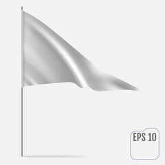 Realistic Pennant Template. Vector triangle flag mockup