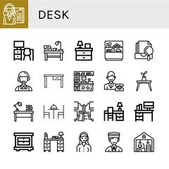 Set of desk icons