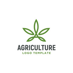 Initial Letter A with organic nature cannabis leaf for Marijuana Hemp CBD logo design