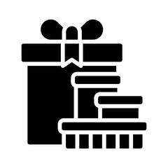 gift box related gift boxes with ribbon, bow and strips vector in solid design,