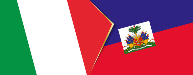 Italy and Haiti flags, two vector flags.