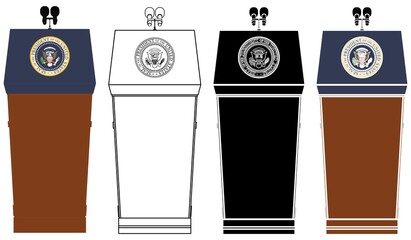 Presidential Blue Goose Lectern colored.