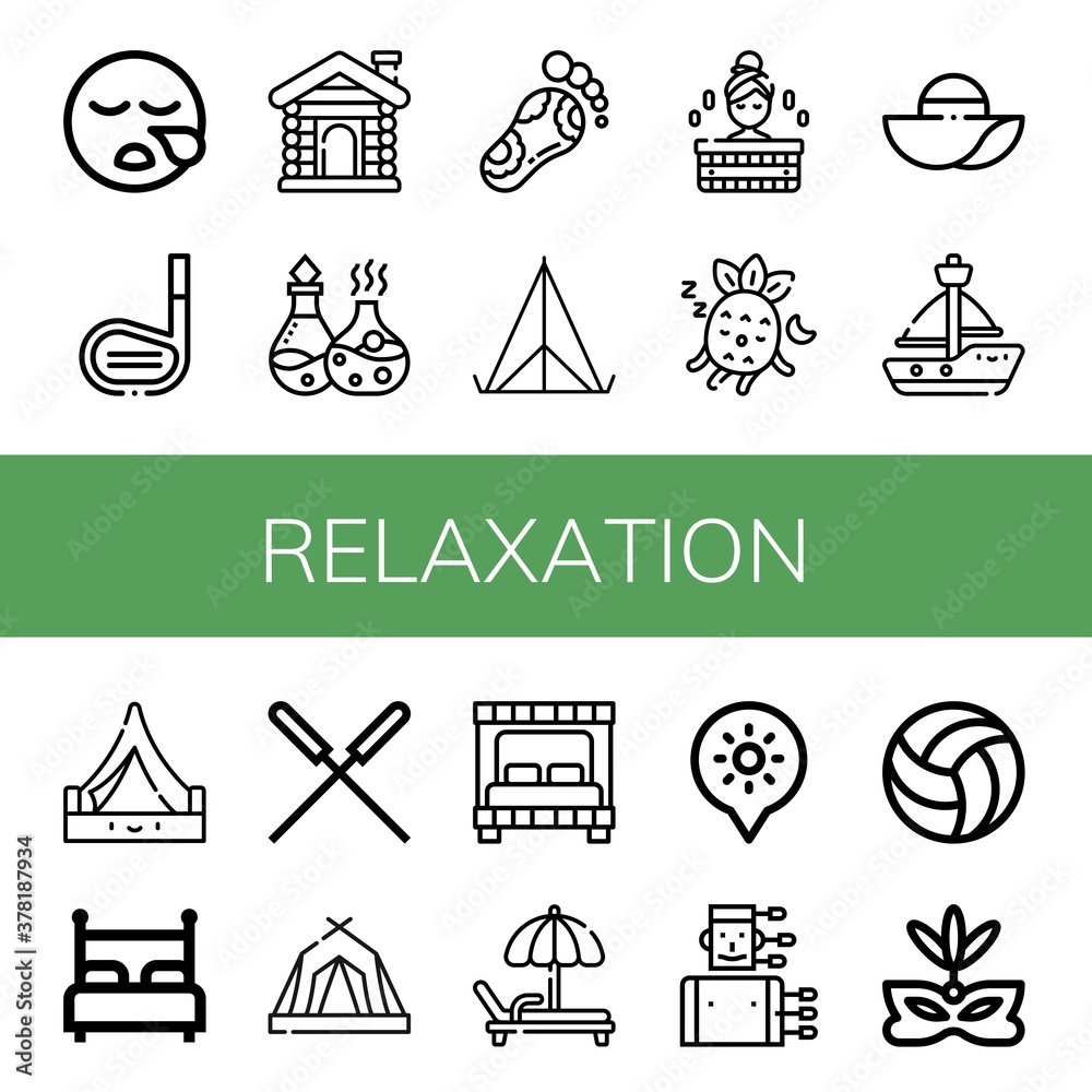 Canvas Prints relaxation simple icons set