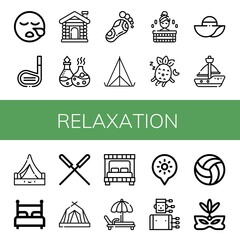 relaxation simple icons set