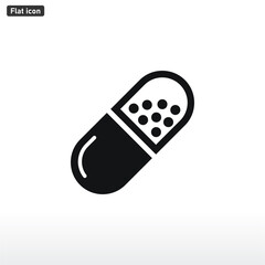 Capsule icon vector . Pill sign