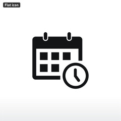 Obraz premium Calendar icon vector . Calendar with clock