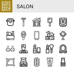 salon simple icons set