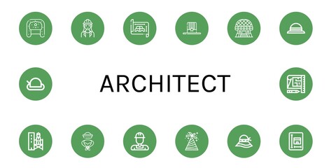architect simple icons set