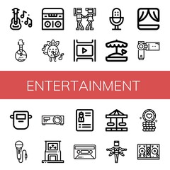 entertainment icon set