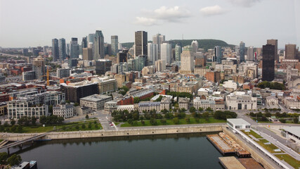 Fototapeta na wymiar Aerial view of Montreal Canada downtown building 