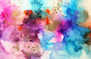Art Abstract  watercolor and acrylic flow blot painting. Color horizontal canvas texture background.