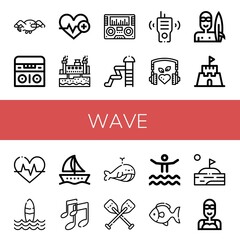 Set of wave icons