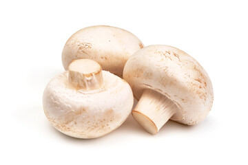 Champignon mushrooms, isolated on white background