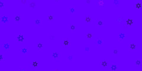 Light purple, pink vector background with covid-19 symbols.