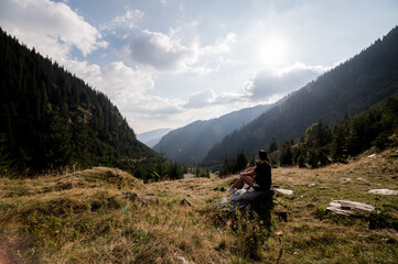 Fototapeta na wymiar Mountain view of Carpathian mountain, Fagaras