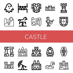 castle simple icons set