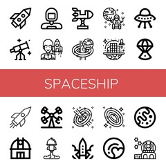 spaceship icon set