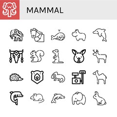 Set of mammal icons