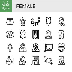 female icon set