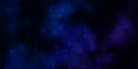 Dark Pink, Blue vector texture with circles, stars. Colorful illustration with gradient dots, stars. Design for textile, fabric, wallpapers.