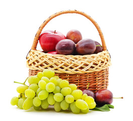 Fruit in the basket.
