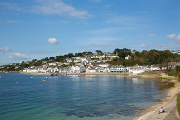 Fototapeta na wymiar St Mawes Cornwall clear blue sea and Cornish coast Roseland Peninsula England UK