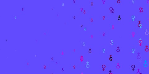 Light Green vector texture with women's rights symbols.