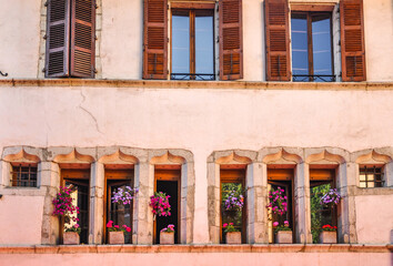 Buildings with style in Annecy, France, Europe