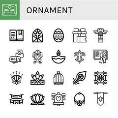ornament simple icons set