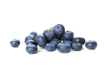 heap of blueberries isolated on white background