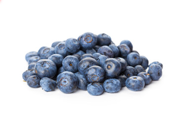 heap of blueberries isolated on white background