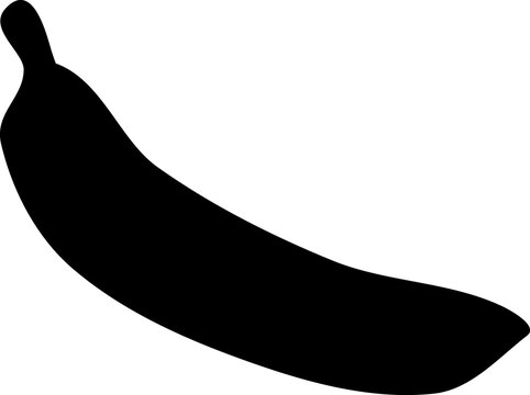 recommend clip art: Black silhouette of unpeeled banana