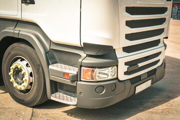 View of a big lorry wheel of the off-road truck