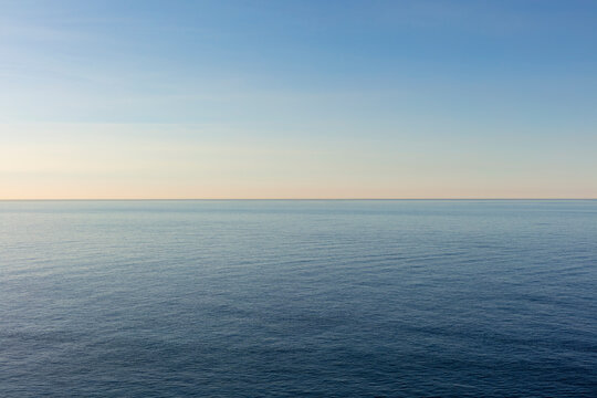 View of vast ocean, horizon and sky