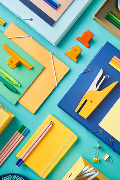Collection of modern multicolored stationery