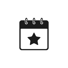 Calendar Sheet with Star icon. Reminder About an Important Event or Appointment concept. Vector for Web
