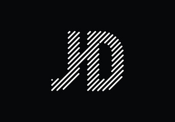 Initial Monogram Letter J D Logo Design Vector Template. J D Letter Logo Design