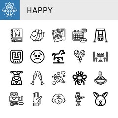 Set of happy icons