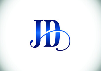 Initial Monogram Letter J D Logo Design Vector Template. J D Letter Logo Design