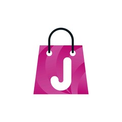 Abstract letter j with shopping bag. Abstract shopping logo. Online shop logo. letter shopping logo.Shopping bag