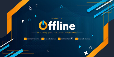 Offline streaming template banner yellow-ish blue-ish color patterns