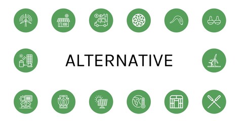 Set of alternative icons