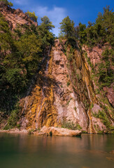 Gebiz Serik, Antalya - Turkey. august 2020. Ucansu Waterfall. Long exposure picture