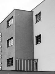 Bauhaus, Dessau, Germany, 27 July 2020. Modernist building housing the Bauhaus school of architecture and design. Unesco world heritage site.