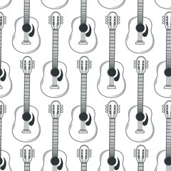Obraz premium Pattern with guitars in parallel line art for background and wallpaper - for elegantly designed musical projects.