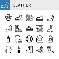 leather simple icons set