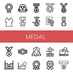 medal icon set