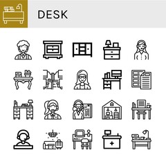 desk icon set