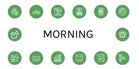 morning simple icons set