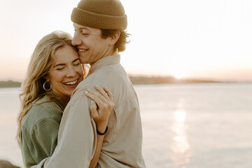 Young cool couple in love